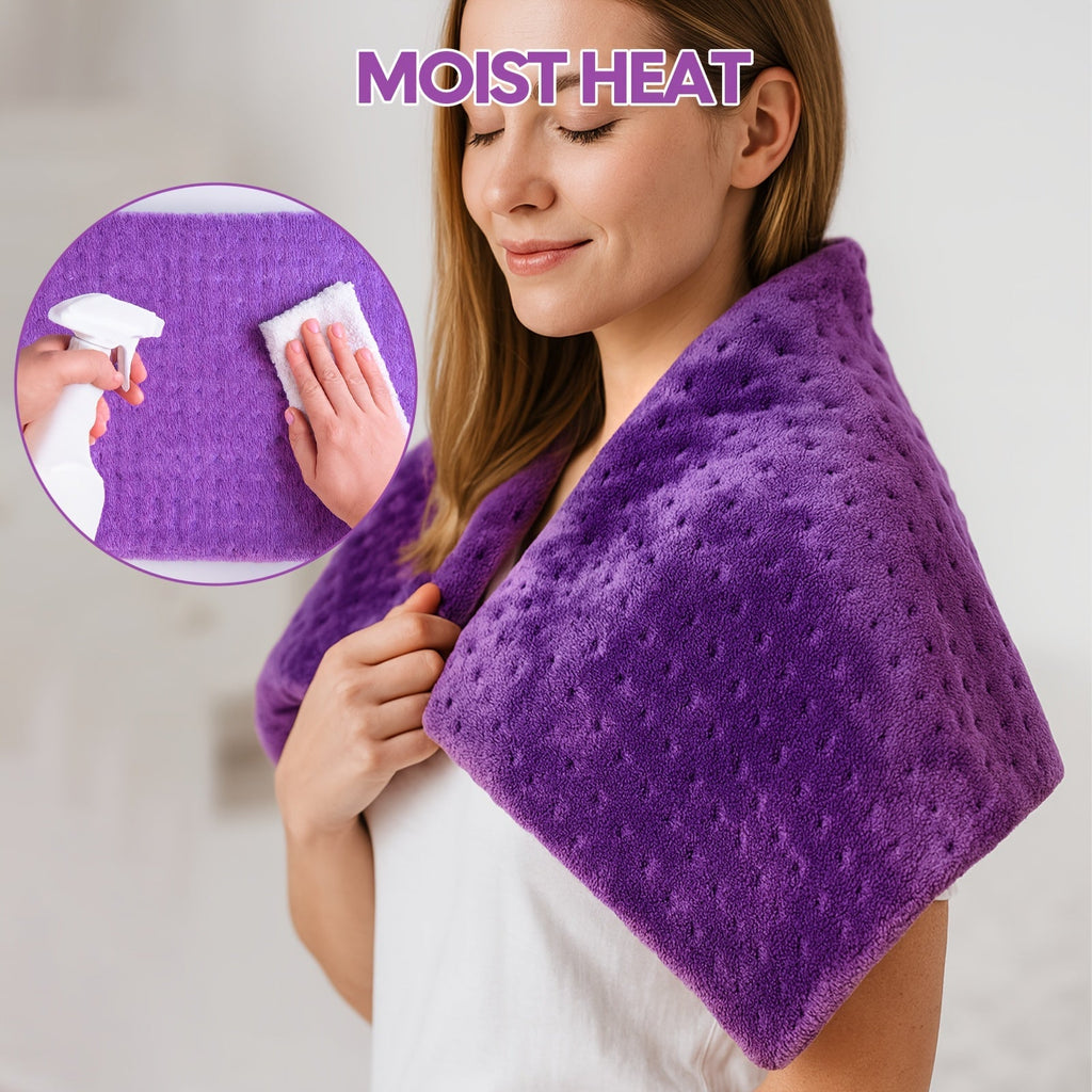 Heating Pad for Back Neck Shoulders & Cramps Ultra Soft Flannel – 6 Heat Settings Dry & Moist Heat Auto Shut-Off Machine Washable Electric Pad, 3 Sizes 12x15 12x24 17x33, Pain Relief Gift for Mom
