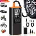 Portable Tire Inflator 150 PSI Wireless Air Compressor 6000mAh Battery 12V Cord Digital Gauge Auto Shut-Off LED Light 4 Preset Modes for Car Motorcycle Bike Ball Road Trip