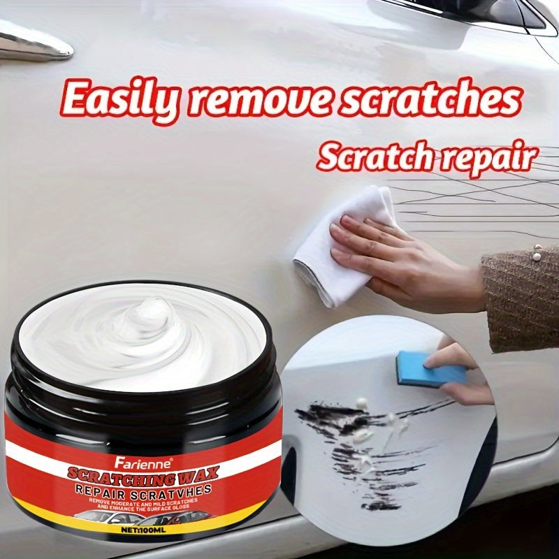 Nano Gloss Car Scratch Repair Wax Kit 100G with Clay Bar & Sponge Removes Scratches Swirls Matte Imperfections All Car Paint Colors Auto Paint Restoration Polish Car Detailing Care