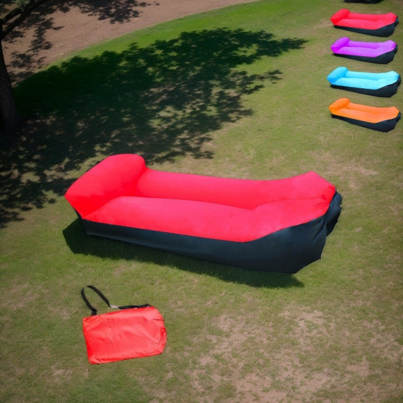 Inflatable Sofa Recliner Chair No Pump Needed – Heavy-Duty Bed-Like Outdoor Lounger, Quick Inflate Lightweight Compact for Camping, Beach, Backyard & Travel, Blue Purple Red Green