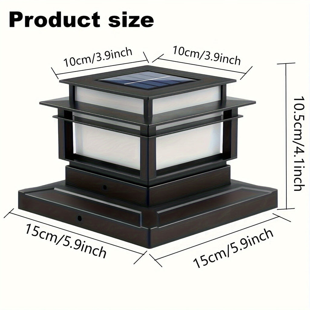 Solar Post Cap Lights 6 Pack Outdoor LED – Waterproof Dusk-to-Dawn Auto On/Off Solar Fence Post Lights for Deck, Porch, Patio, Garden, Stair & Yard Decoration