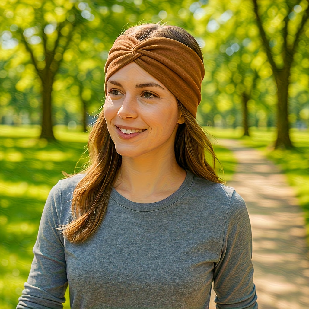 20 Pcs Wide Sports Headband Set for Women – Elastic Absorbent Boho Knit Yoga Headbands for Fitness Running Cycling Basketball Daily Wear Bulk Hair Accessories Gift Set