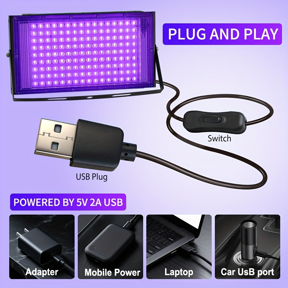 Professional UV LED Resin Curing Lamp 96 or 144 LEDs High Power USB Plug and Play for DIY Jewelry Making Epoxy Resin Hardening Mold Curing Dark Violet