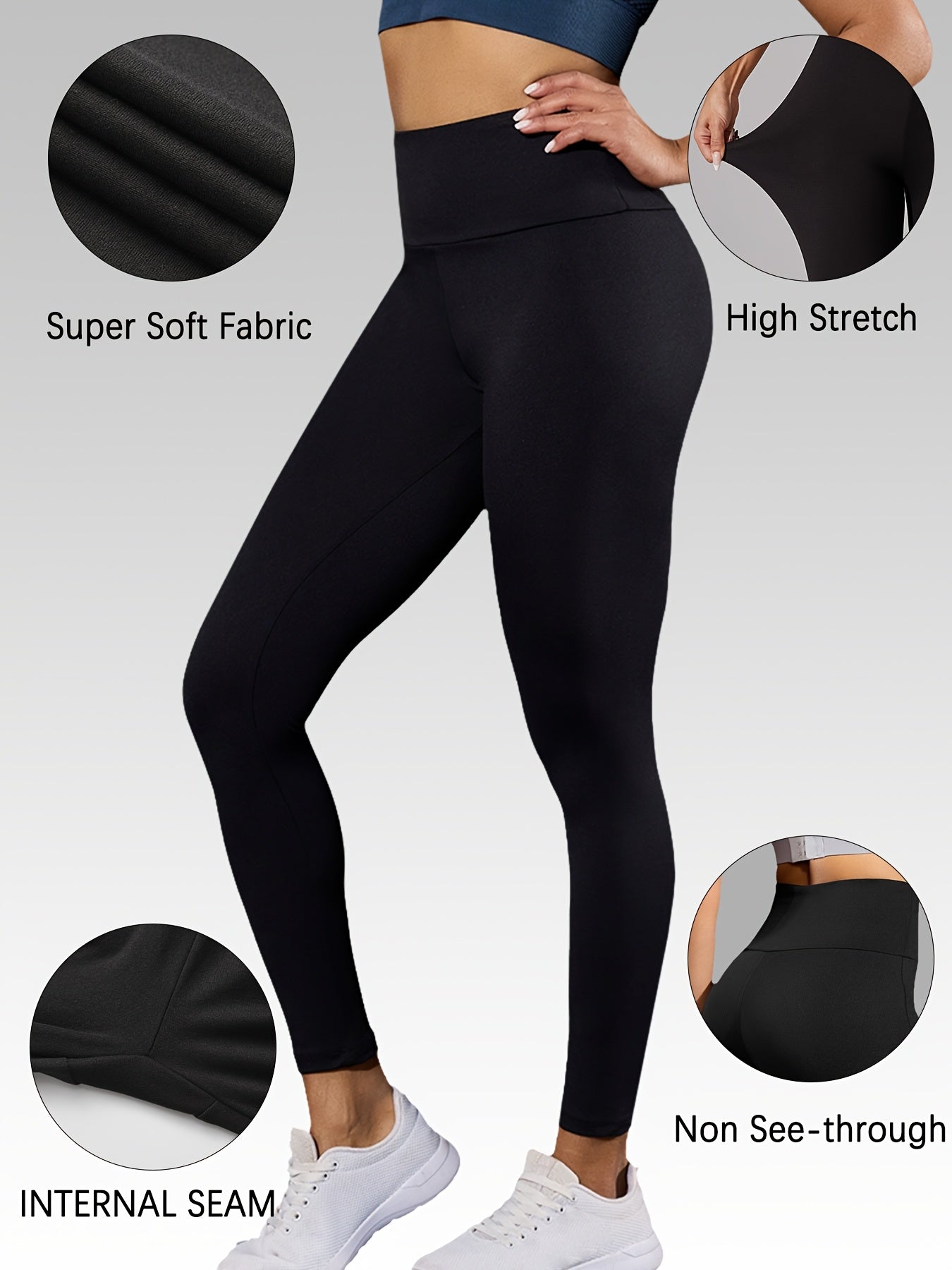 Tummy Control Leggings for Women 5 Pack High Waisted – Super Soft Non-Sheer 4-Way Stretch Yoga Workout Running Pants, Full-Length Gym Leggings S-XXL, All-Season Activewear Multiple Colors