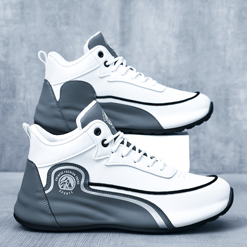 Arch Support Corrective Men's Running Shoes Anti-Slip – Lightweight Breathable Athletic Sneakers for Flat Feet, Walking Gym Tennis Casual Wear, White Blue & White Grey, Sizes US 7–12.5