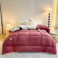 All Season Comforter – Thick Soft Quilted Box Stitch Solid Color, Ultra Breathable Machine Washable Duvet for Autumn Winter Spring, Twin Full Queen King Sizes
