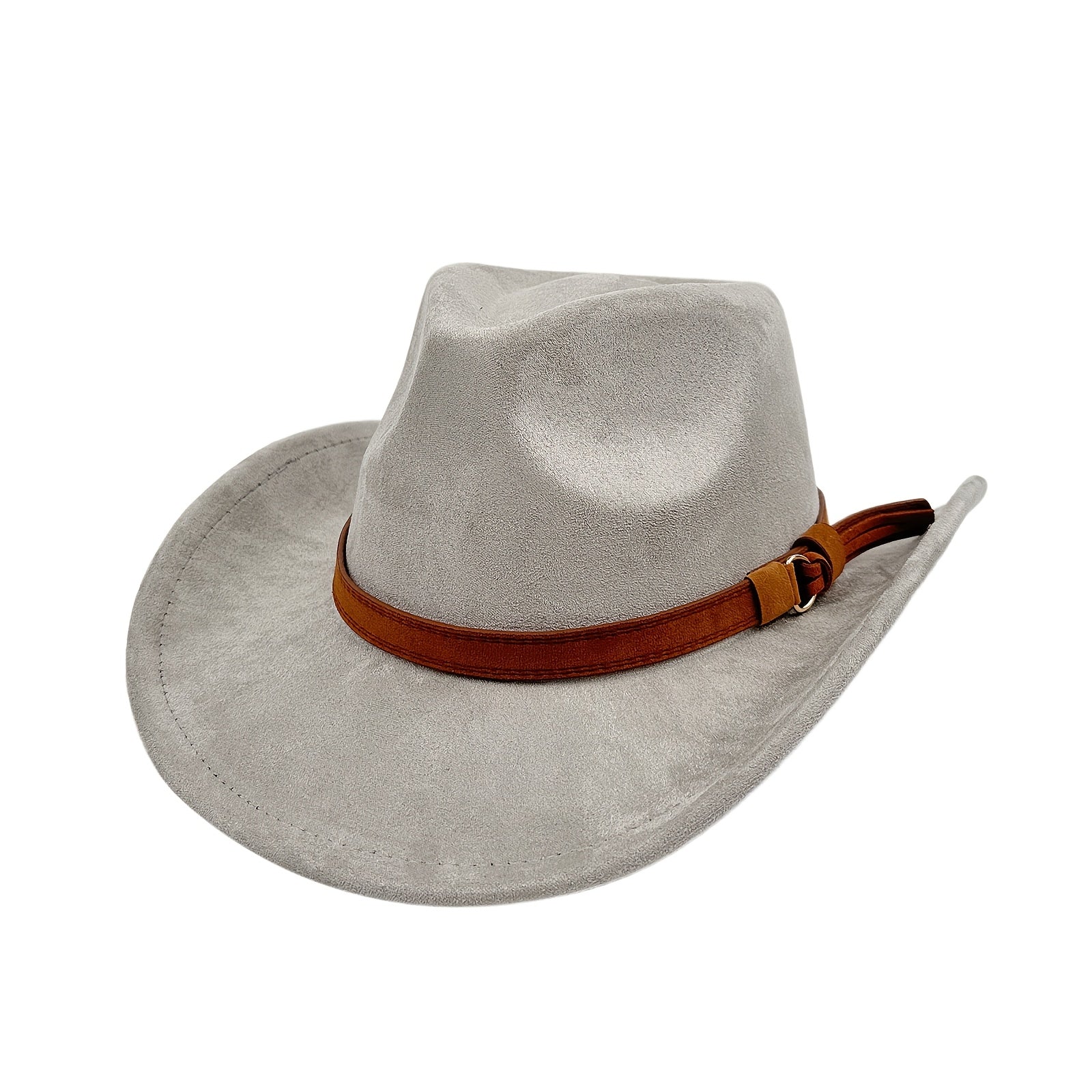 Wide Brim Western Cowboy Hat Unisex Retro Fedora Style – Outdoor Travel Beach Festival Costume Hat for Men Women, 7 Colors Brown Black Khaki Beige Grey White