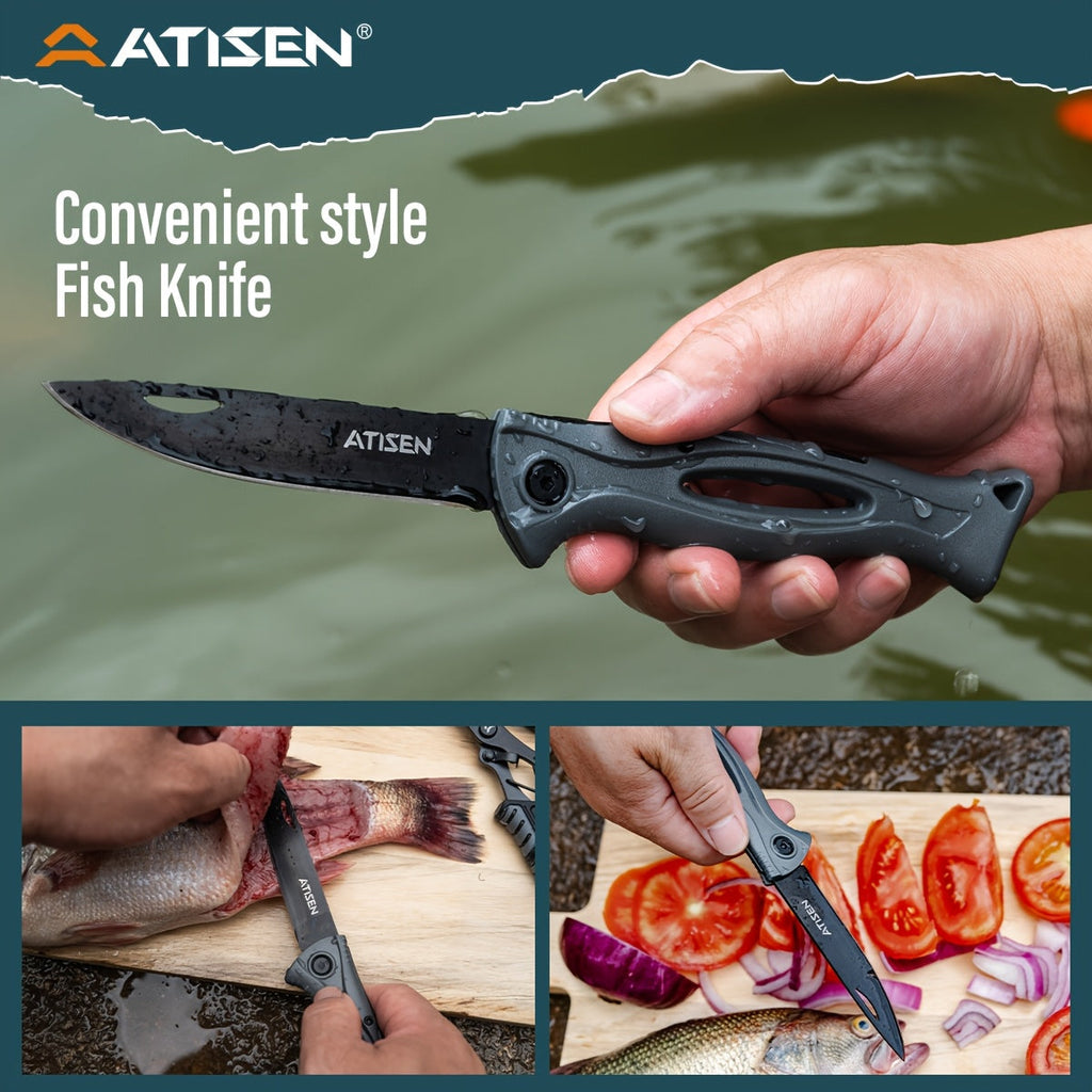 Fishing Knife Set 7/23/104/107-Piece – Stainless Steel Fillet Boning Gutting Knives with Line Cutter Camping Cutting Carving Tool Kit for Freshwater Saltwater Fishing Fisherman Gift for Men