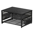 Metal Printer Stand with Storage Drawer & 2 Pen Holders – 2-Tier Desktop Organizer for Home Office, Printer Table for Scanner Fax Machine Files, Wood & Wood Black Finish