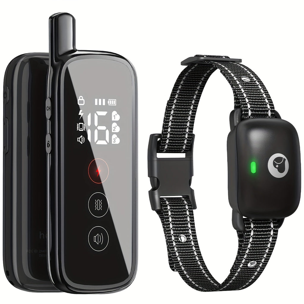Dog Training Collar with Remote – IP68 Waterproof Rechargeable E-Collar for Small Medium Large Dogs, 3 Safe Training Modes (Beep, Vibration, Shock), 1640ft Range, Black