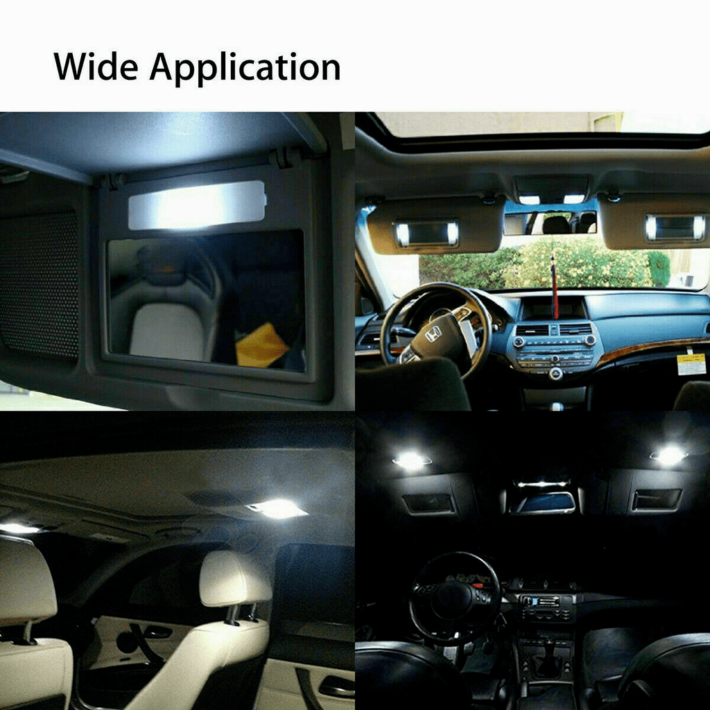 40PCS Car LED Interior Bulb Kit T10 W5W 31mm 42mm Festoon 6000K Cool White 12V No Error Map Dome Door Trunk Courtesy Reading Light Replacement Set for Cars Trucks SUVs