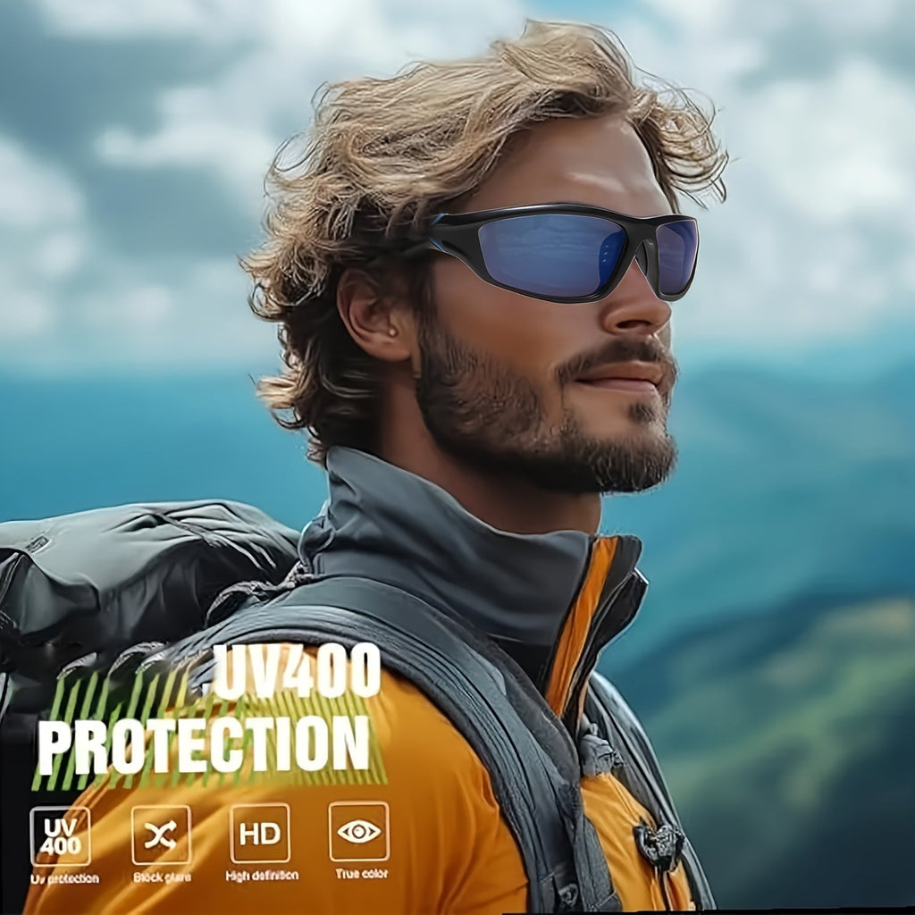 4 Pairs Polarized Sports Sunglasses UV400 Full Frame for Men & Women – Anti-Glare Fashion Eyewear for Cycling Running Fishing Rock Climbing Hiking Outdoor Travel, Polychrome Multicolor Set