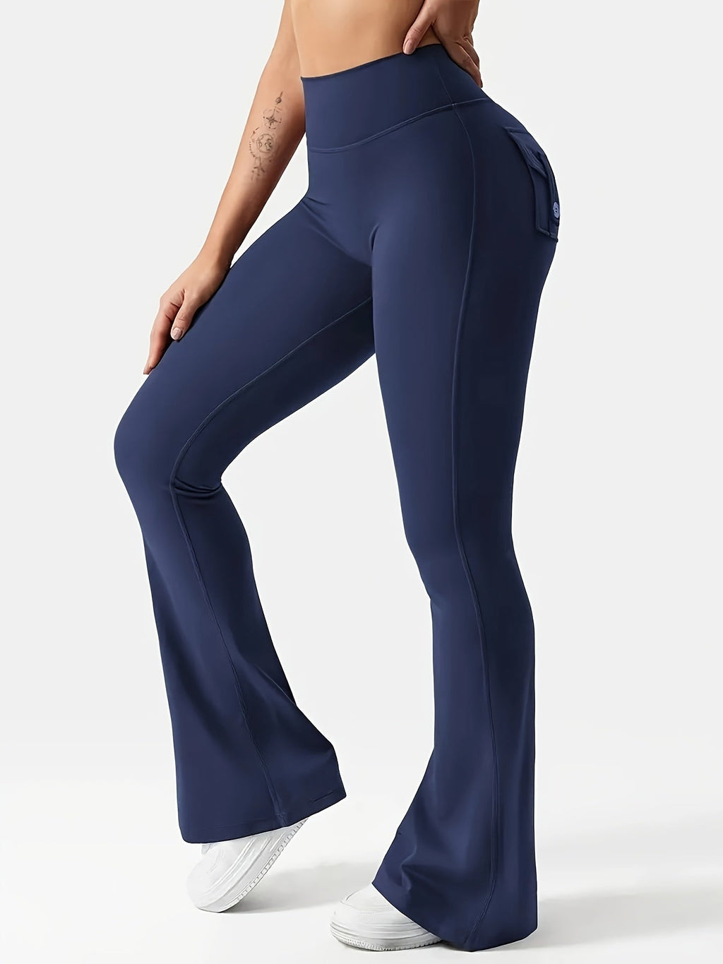 Women's High Waist Flare Yoga Pants Scrunch Butt Lift Leggings with Pocket Squat-Proof 4-Way Stretch Sweat-Wicking Sportswear for Gym Running Workout – 7 Colors S-XL