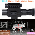 Digital Night Vision Riflescope with Built-In Reticle – 5X Zoom Infrared Hunting Scope, HD 1080P Video Recording, 32GB TF Card & 2600mAh Battery for Hunting Camping Wildlife Observation Night Adventure