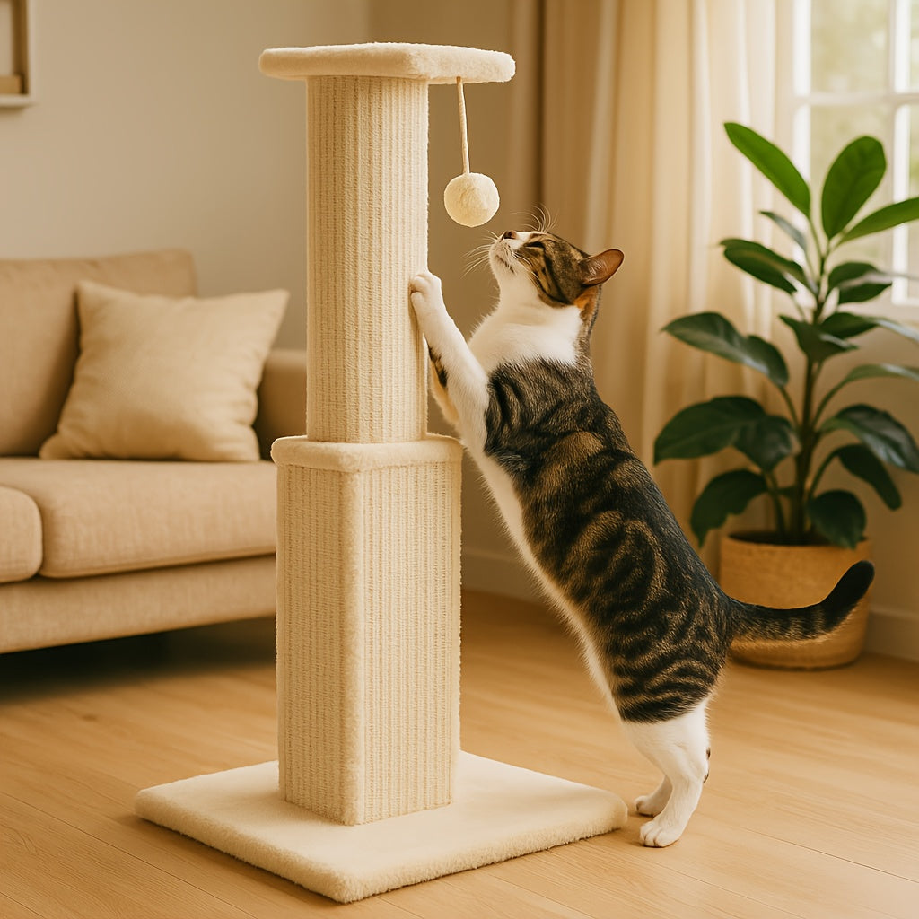 Multi-Tier Cat Tree Tower with Sisal Scratching Post Hanging Toys Sturdy Cat Climbing Activity Center for Indoor Cats Kittens Energetic Breeds Available in Grey Black Beige Brown Green