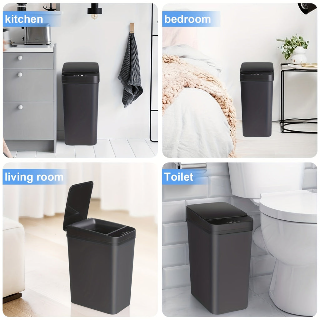 Automatic Touchless Trash Can 2 Pack – 4 Gallon & 2.8 Gallon Motion Sensor Trash Bin with Lid, Slim Smart Garbage Can for Bathroom, Bedroom, Office, Kitchen, Living Room