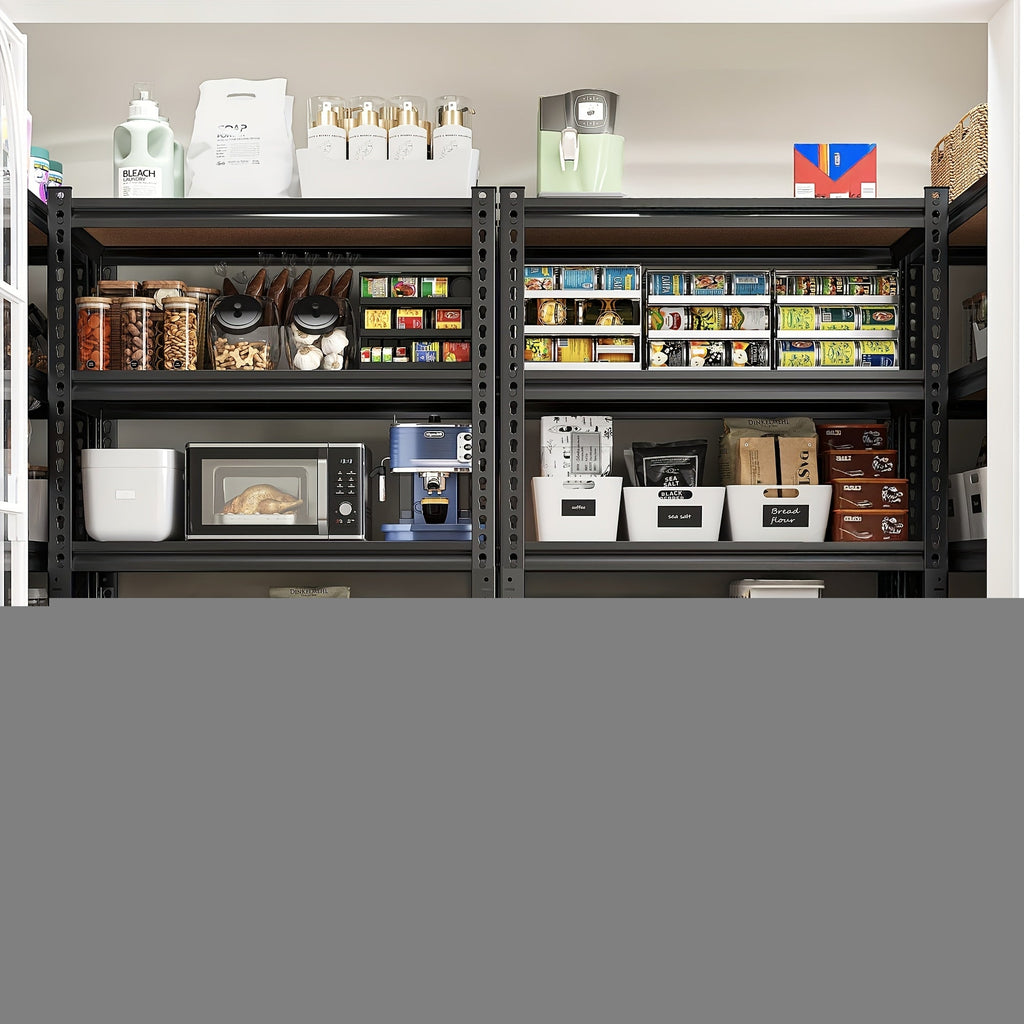 Heavy Duty 5-Tier Metal Garage Shelving Unit 2000 LBS – Adjustable Steel Storage Shelf Rack 60–72 Inch for Garage, Basement, Pantry, Kitchen & Warehouse, Tool-Free Assembly, Black