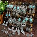 15 Pairs Bohemian Earrings Set for Women – Acrylic Turquoise Dangle Drop Earrings Ethnic Vintage Boho Jewelry Gift Set Girls Ladies Festival Party Daily Wear