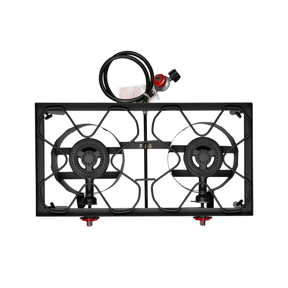 DR.CAMP Portable Propane Camping Stove – Heavy Duty Cast Iron Burner with Detachable Legs, Single & Double Burner Options, High Pressure Outdoor Gas Cooker for Camping, BBQ, Survival & Patio Cooking