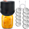 Electric Cordless Vacuum Sealer Kit for Mason Jars – Wide & Standard Mouth Food Storage & Fermentation Airtight Seal, 1-Pack or 2-Pack, Rechargeable Portable Kitchen Gadget for Meal Prep