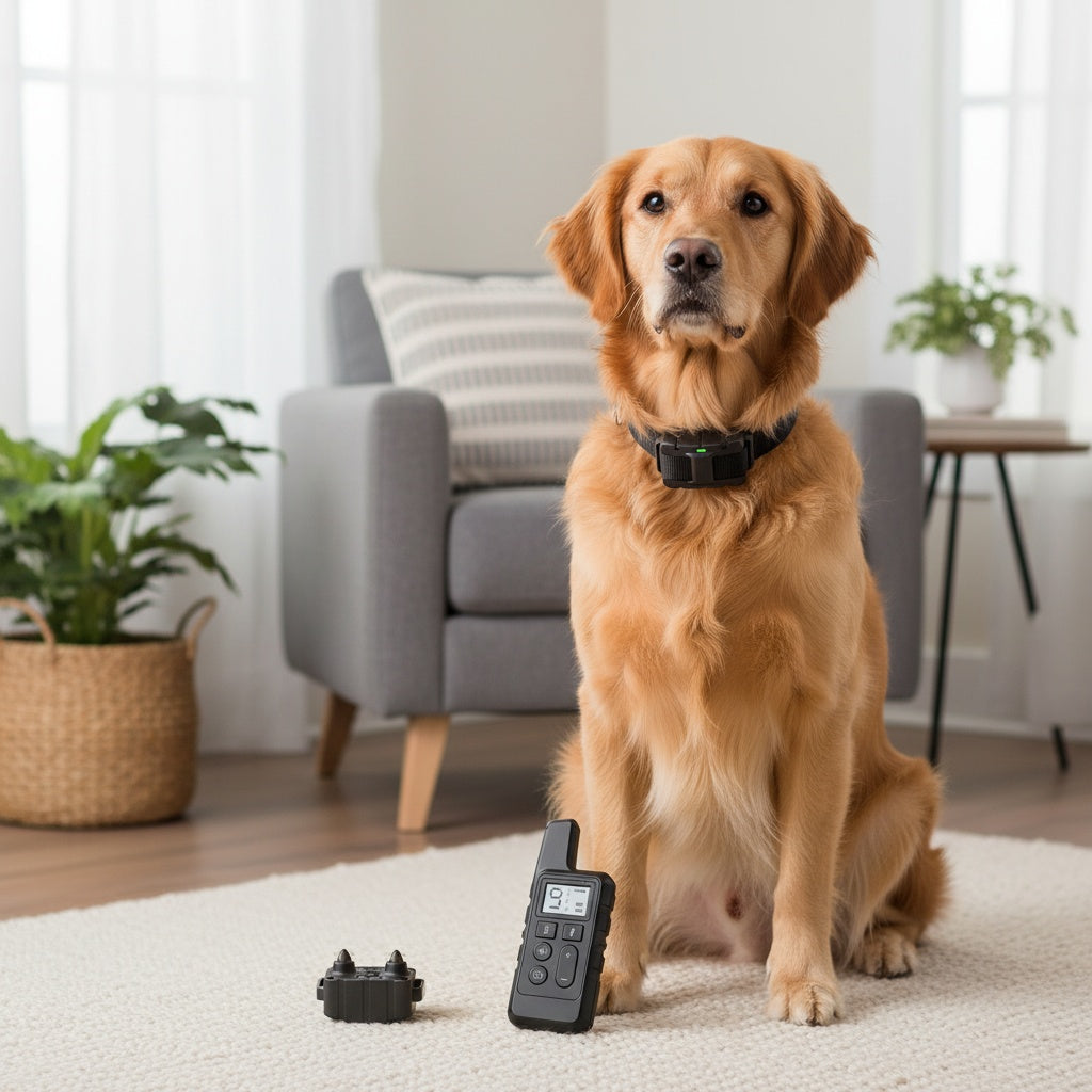 9-Level Remote Dog Training Collar Rechargeable E-Collar Shock Vibration Tone 500M Range Adjustable for Small Medium Large Dogs Safe Bark Control
