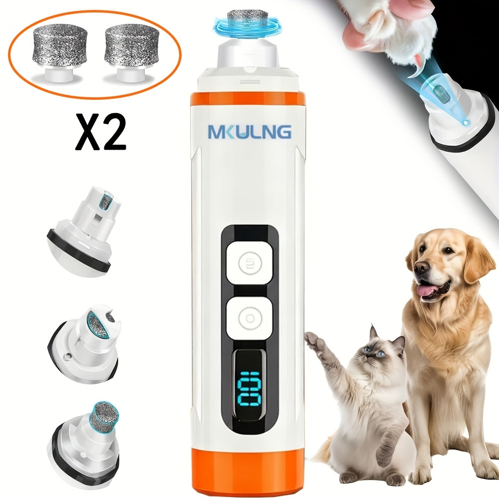 Quiet Dog Nail Grinder with LED Light – Upgraded 3-Speed Rechargeable Electric Pet Nail Trimmer & Grinder Kit, Painless Paw Grooming for Small Medium Large Dogs & Cats