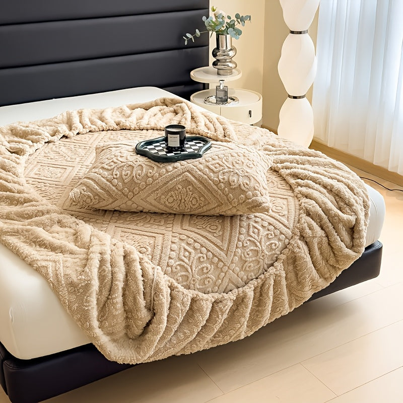 European Embossed Soft Bed Sheet – All Season Deep Pocket Mattress Cover, Super Soft Machine Washable Bedding for Twin Full Queen King, Warm Mattress Protector (No Pillowcase)