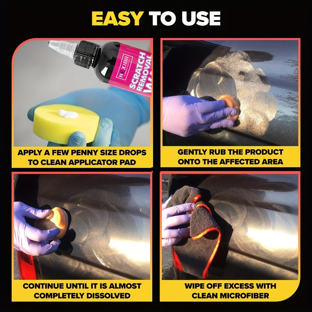 Car Scratch Remover Paste – Professional Clear Coat Repair Kit for Surface Blemishes, Swirl Marks & Light Scratches, 150ml Car Care Kit for Exterior Paint Restoration