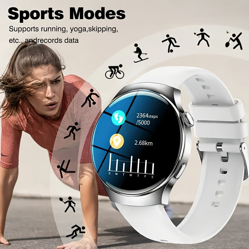 Smartwatch with Call Function Fitness Tracker for Men & Women – Silicone Strap, Step Counter, Heart Rate Monitor, Calorie Tracking, Sports Modes, Music & Camera Control