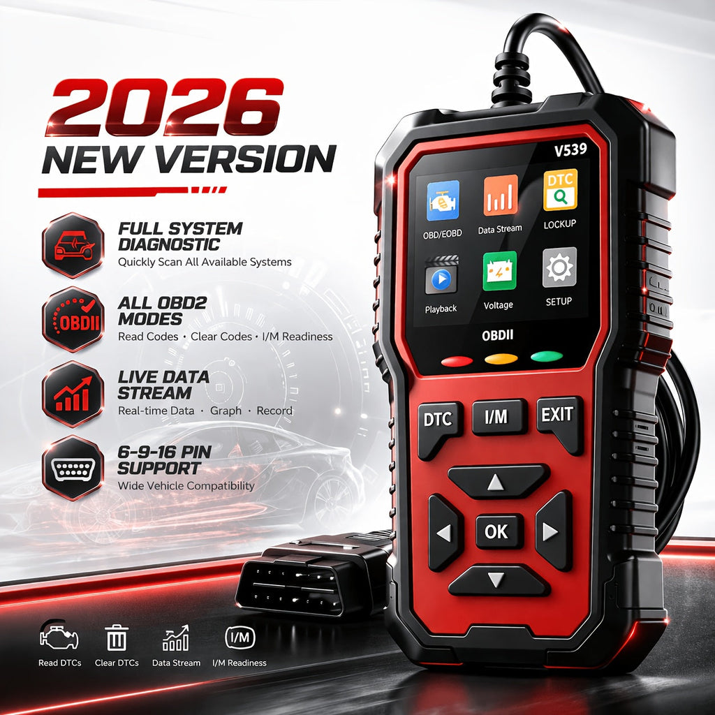 Advanced OBD2 Scanner Faster Processing Chip 10 Languages Read Clear Engine Codes Live Data Freeze Frame I/M Readiness All OBD2 Protocols CAN ISO KWP All Cars 1996+ Red | Nova Mart