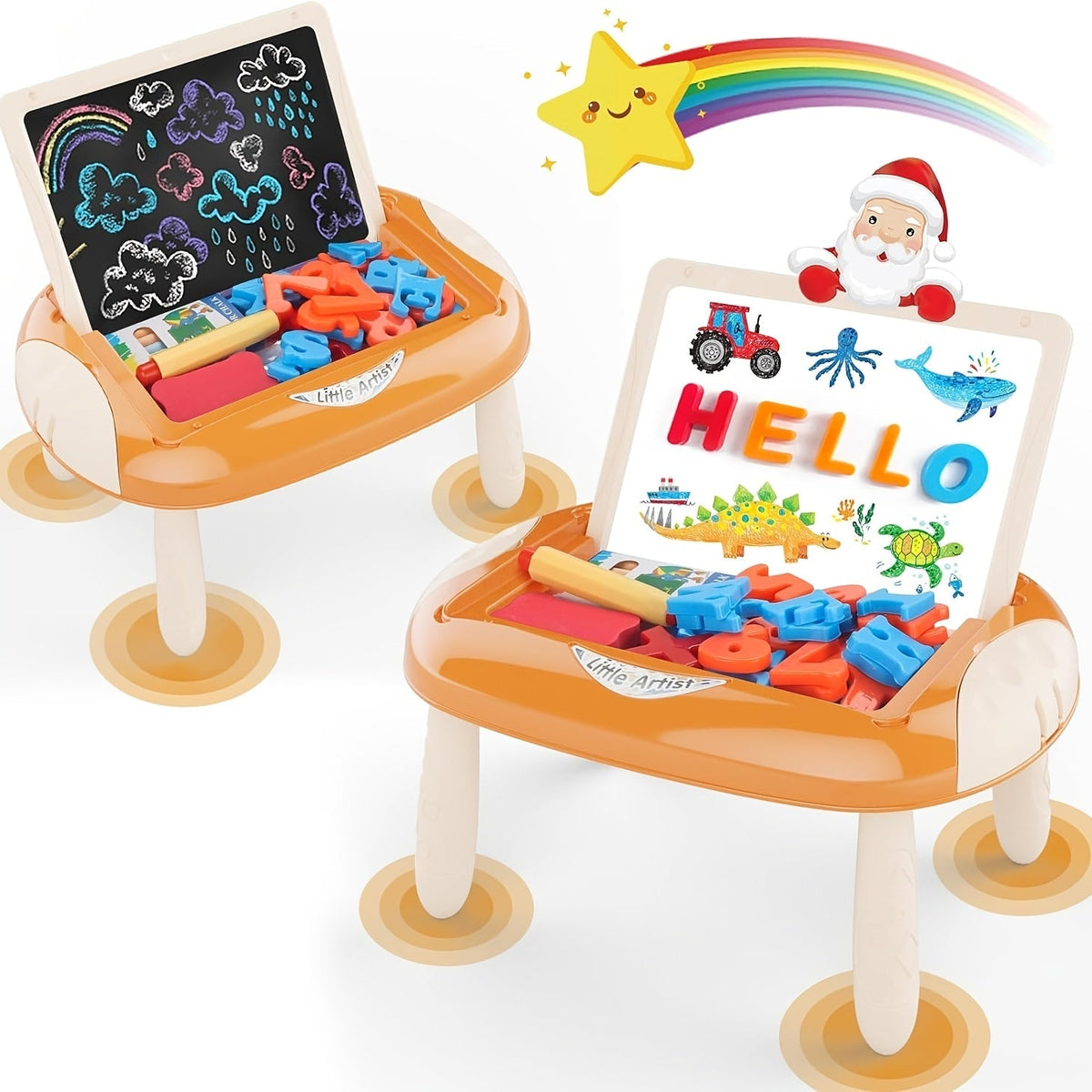 Kids Magnetic Drawing Board Double-Sided Doodle Board with Teaching Supplies – Portable Space-Saving Art Toy for Creative Drawing, Writing & Learning | Gift for Boys & Girls