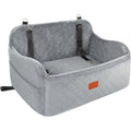 Dog Car Seat for Medium Large Dogs – Washable Memory Foam Pet Travel Car Bed with Seat Belt Pass-Through, Adjustable Straps & 3-Point Installation, Gray Black Brown All Black Black Gray