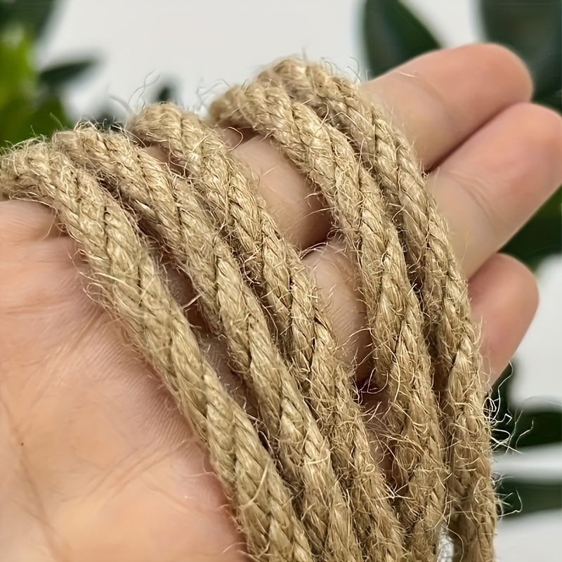 Natural Jute Rope 6mm x 787 Inch 65 Feet Rustic Beige Twine for DIY Crafts Macrame Cat Scratch Post Home Decor Farmhouse Bundling Hanging Garden Plant Ties