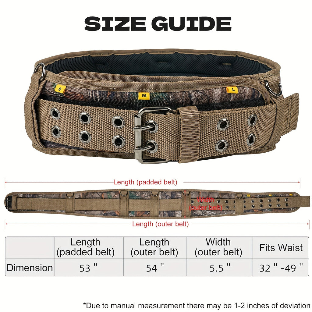 Heavy Duty Tool Belt with Suspenders 5-Piece Set – 1680D Ballistic Fabric, Carpenter Framer Construction Pouch with Phone Holder & Hammer Loop, Fits Electricians, Roofers & Contractors