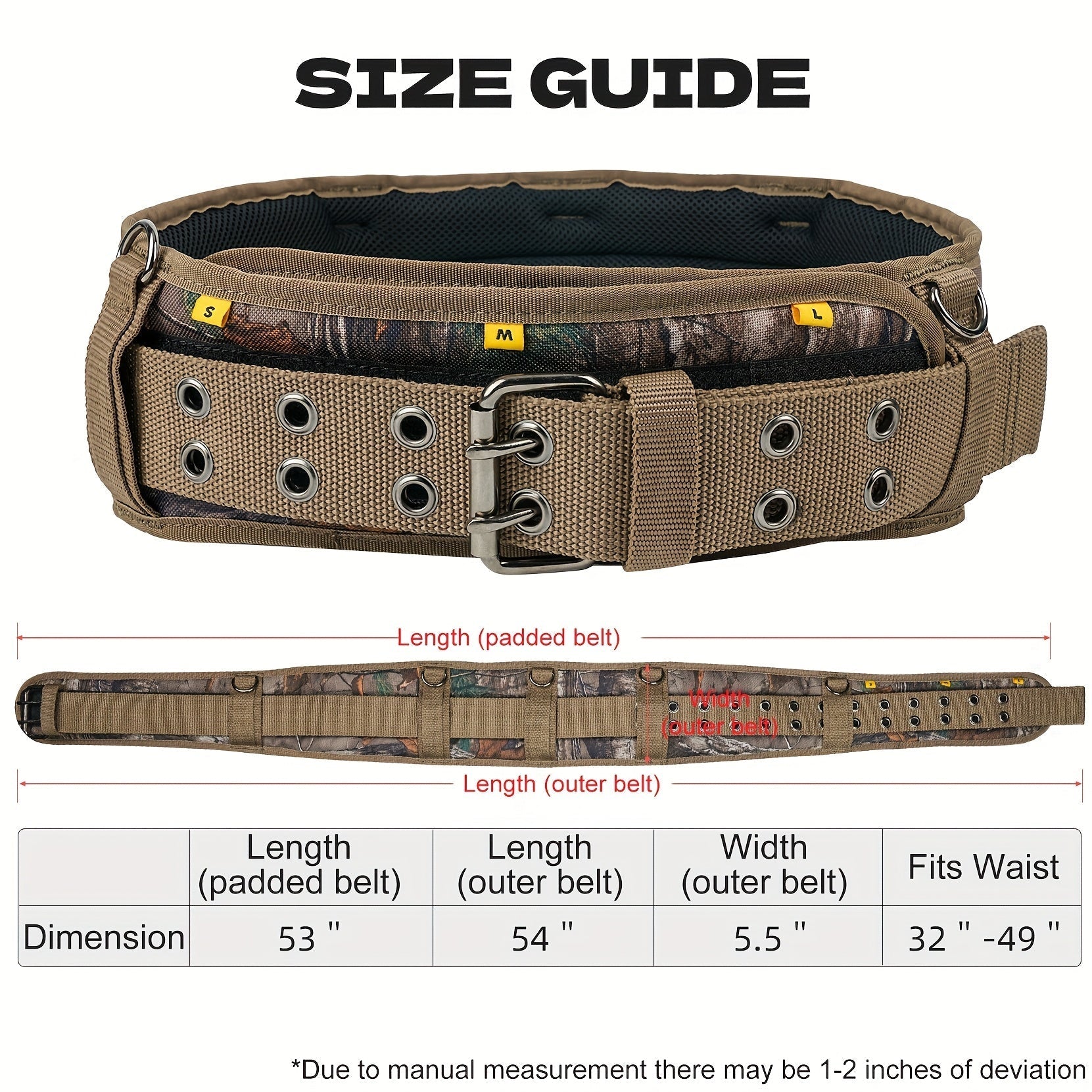 Heavy Duty Tool Belt with Suspenders 5-Piece Set – 1680D Ballistic Fabric, Carpenter Framer Construction Pouch with Phone Holder & Hammer Loop, Fits Electricians, Roofers & Contractors