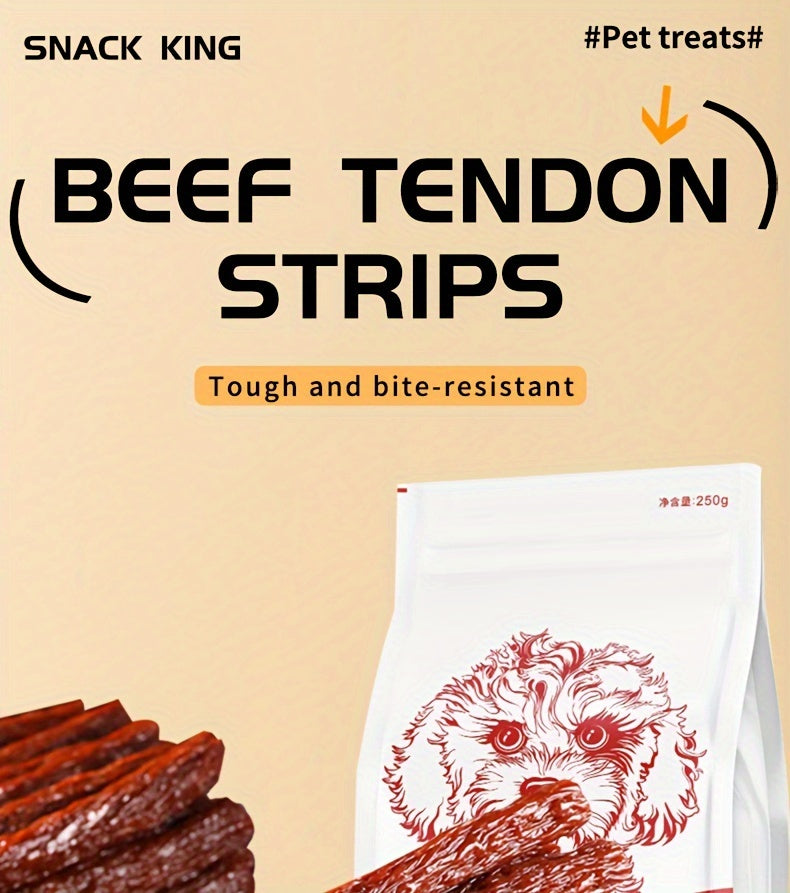 Dried Beef Tendon Dog Chews Natural High-Protein Jerky Treats Chew Sticks for Training Rewards Dental Health All Breeds Small Medium Large Dogs 250g 500g 2-Pack