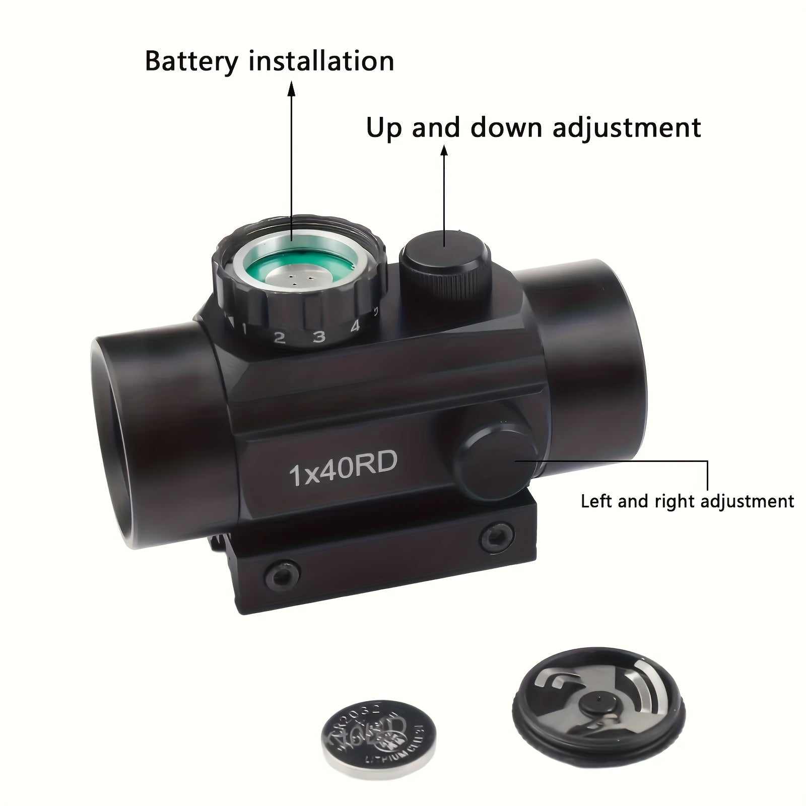 Tactical Red Green Dot Rifle Scope 1x40mm Reflex Sight – Aluminum Alloy Reflector Optic, Fits 20mm Picatinny Weaver Rail & 11mm Dovetail Rail – for Hunting, Shooting & Tactical Use