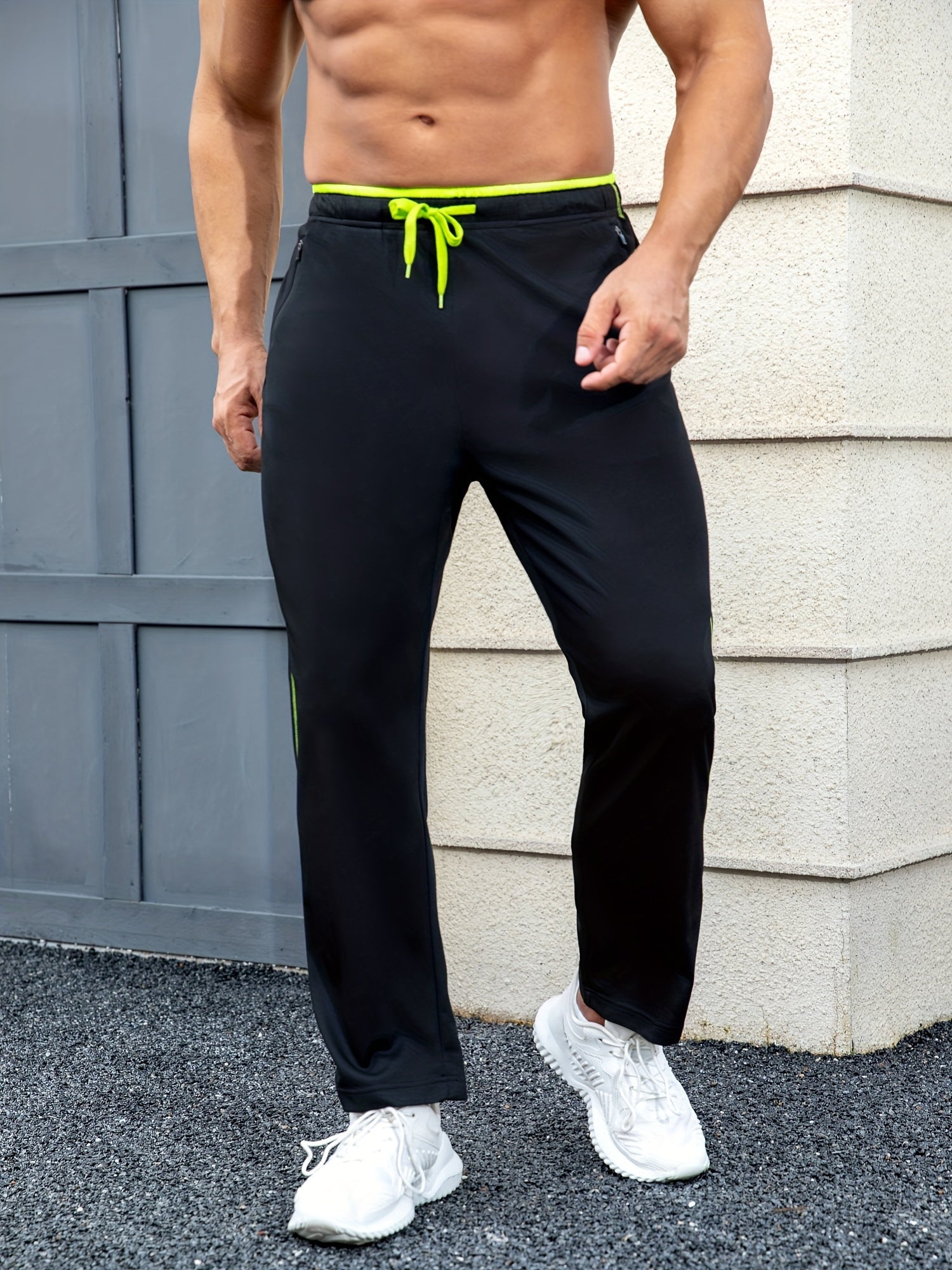 Men's Lightweight Sweatpants 3-Pack with Pockets – Open Bottom Athletic Jogger Pants for Workout Jogging Gym Running & Training, Sizes S-XXXL, 3 Color Sets