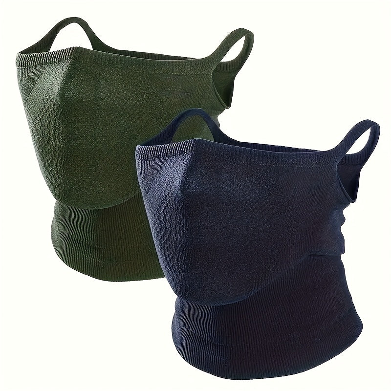 2-Pack Geometric Half Face Mask Neck Cover Men Women – Breathable Ear Hook Unisex Outdoor Sport Cycling Hiking Running Skiing Cosplay Face Gaiter