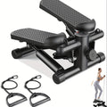 Mini Stair Stepper Exercise Machine with Resistance Bands, Compact Twist Motion Full Body Workout, 300 lbs Capacity Portable Home Gym Fitness Equipment for Weight Loss & Cardio - Black, Silver, Orange, Blue