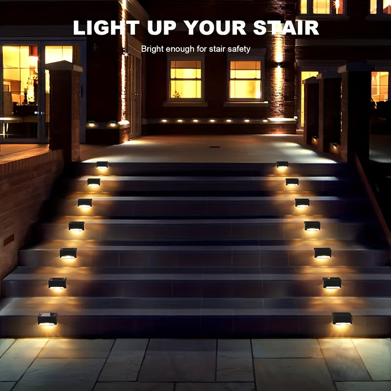 Solar Deck Lights Outdoor Waterproof LED – Auto Dusk to Dawn 800mAh Warm White Solar Powered Step Stair Fence Pathway Patio Garden Driveway Yard Wall Lighting 8 16 32 Pack