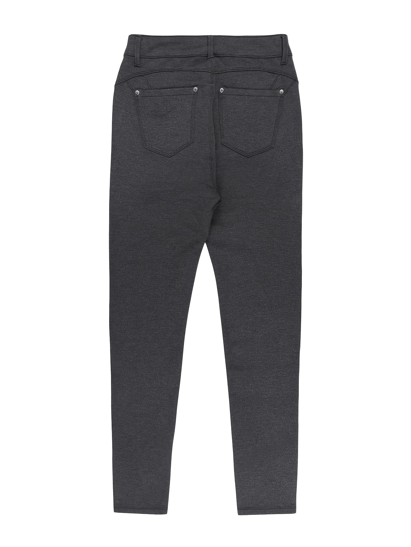 High Waist Stretch Skinny Jeans Women Metal Button Detail Street Style Slim Fit Denim Pants 10 Colors S-XXL