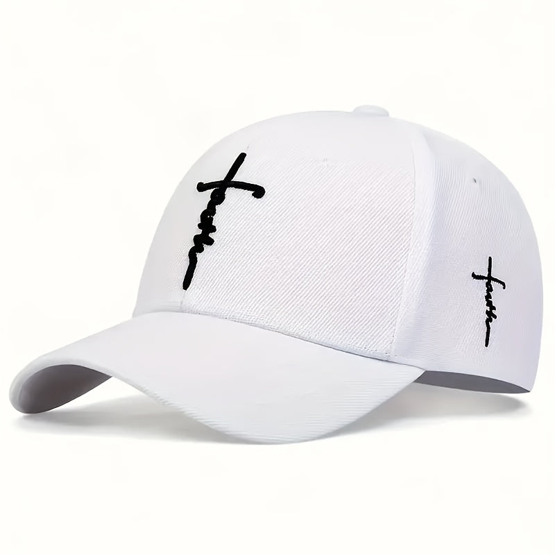 4 Pack Cross Embroidered Baseball Cap – Unisex Adjustable Snapback Sun Hat Lightweight 100% Polyester Outdoor Travel Beach Game Day Hat for Women & Men