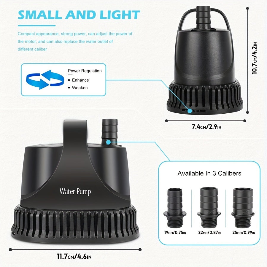 800GPH Submersible Water Pump 40W High Flow Fountain Pump with 7Ft Cord Filter Bag for Aquarium Fish Tank Pond Waterfall Garden Fountain Hydroponics Water Table Sump