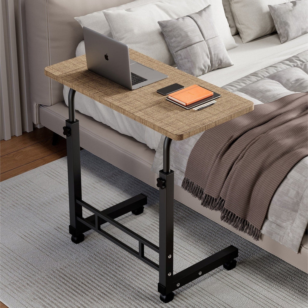 Mobile Lift Table Adjustable Height Rolling Laptop Desk with Wheels Bedside Sofa Side Table for Bedroom Home Office Dorm