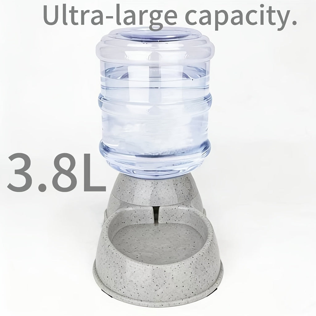 Automatic Gravity Pet Feeder and Water Dispenser 1 Gallon 3.8L - No Battery BPA-Free PP, Hands-Free Gravity Feeding Station for Cats and Small Medium Dogs, Perfect Pet Gift
