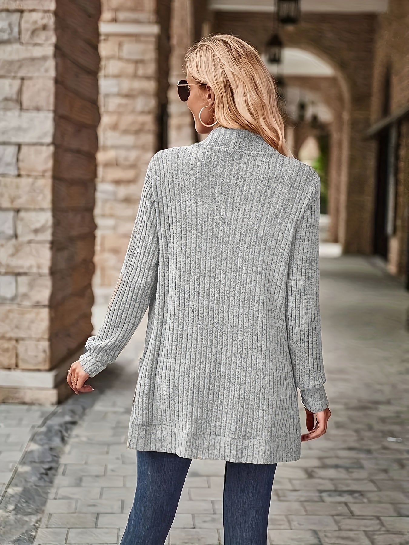Loose Casual Long Sleeve Blouse Women Solid Color Pocket Splicing Relaxed Fit Top 10 Colors S-XXL Spring Fall Everyday