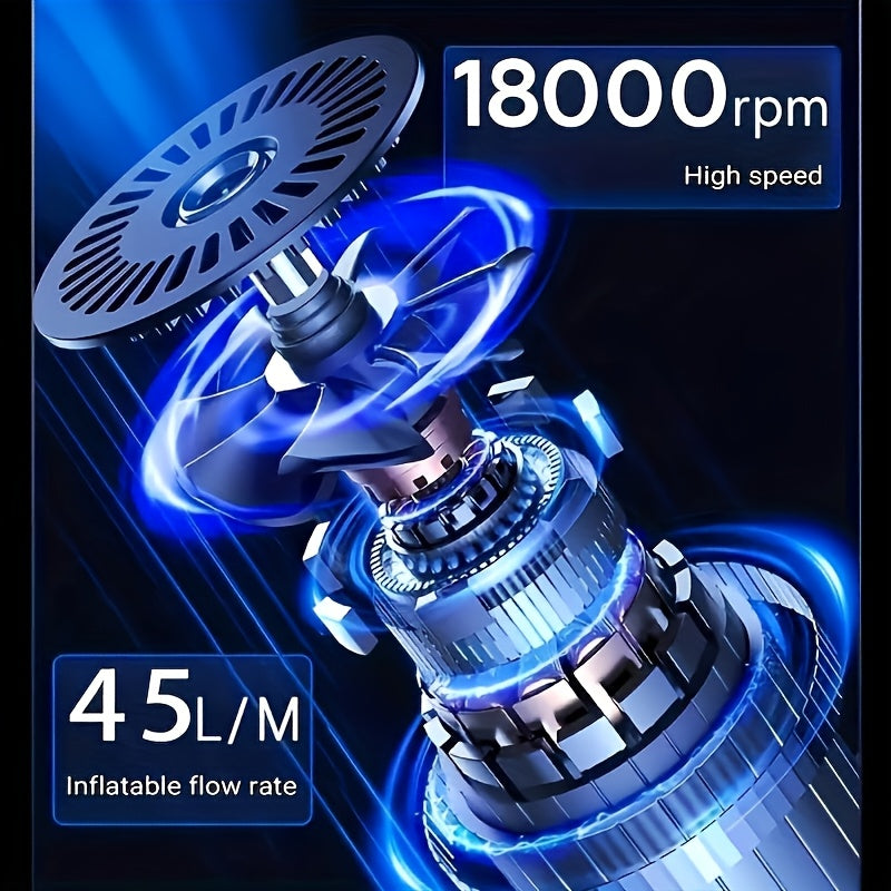 Portable Tire Inflator 150 PSI Wireless Air Compressor 6000mAh Battery 12V Cord Digital Gauge Auto Shut-Off LED Light 4 Preset Modes for Car Motorcycle Bike Ball Road Trip