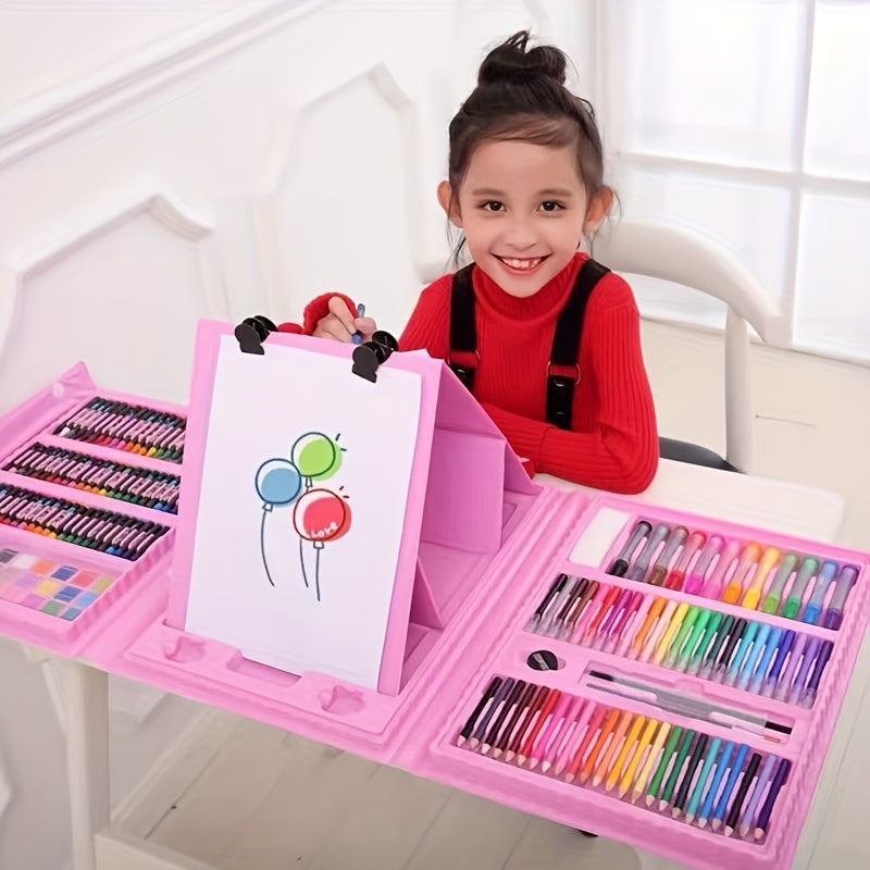 228 Piece Kids Art Supplies Set, Deluxe Painting & Drawing Kit with Oil Pastels, Crayons, Colored & Acrylic Markers, Watercolor Brushes & Drawing Pad, Gift for Kids