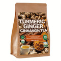 Turmeric Ginger Cinnamon Herbal Tea – Sugar Free, Caffeine Free, No Additives, Natural Wellness Tea Bags for Immune Support, Anti-Inflammatory & Detox, 1/2/3 Bags